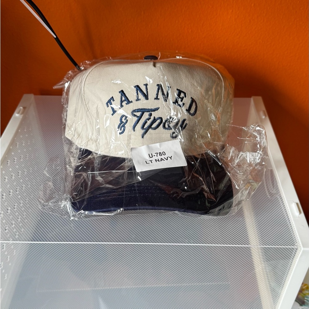 Two-Tone Baseball Cap - Light Navy and tan